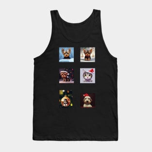 Christmas Kittens and Puppies Stickers Pack Tank Top